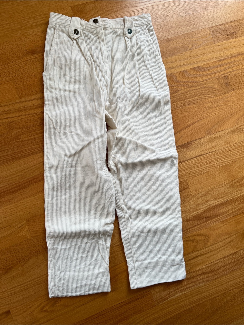 Vintage Topsville Kids Cream Corduroy Pants - Classic Pull-On Style youth 14